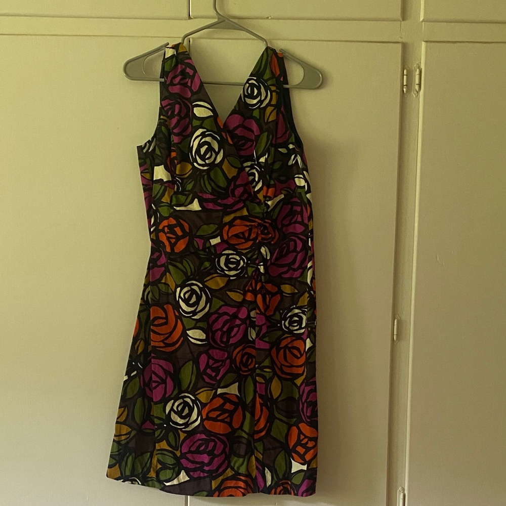 Vibrant Floral V-Neck Mini Dress
